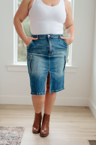 Always Be There Cargo Denim Skirt - Fashion Are Us 