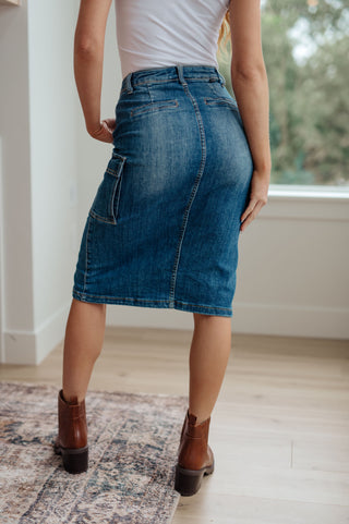 Always Be There Cargo Denim Skirt - Fashion Are Us 