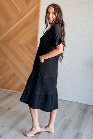 Always Learning Dolman Sleeve Dress in Black - Fashion Are Us, LLC