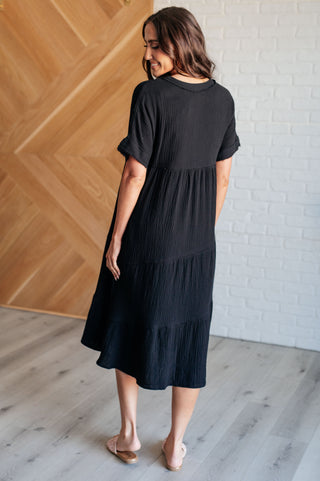 Always Learning Dolman Sleeve Dress in Black - Fashion Are Us, LLC