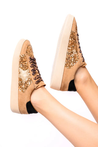 Another Round Sneakers in Gold Sequins Ave Shops