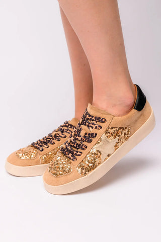 Another Round Sneakers in Gold Sequins Ave Shops