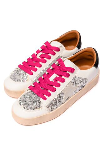 Another Round Sneakers in Silver Sequins Ave Shops