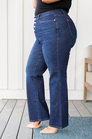 Arlo High Rise Button-Fly Straight Jeans - Fashion Are Us, LLC