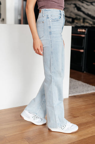 Brooke High Rise Control Top Vintage Wash Straight Jeans - Fashion Are Us 