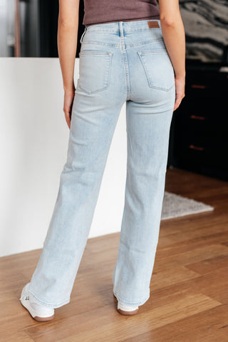 Brooke High Rise Control Top Vintage Wash Straight Jeans - Fashion Are Us 