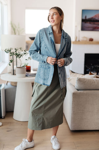 Business Brunch Denim Blazer - Fashion Are Us 