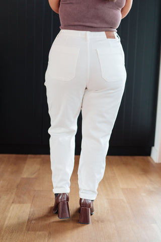 Charlene High Rise Jogger in Ecru - Fashion Are Us 