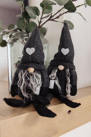 Coffee Lover Gnomes Set of 2 in Charcoal - Fashion Are Us 