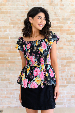 Constantly Cute Floral Top in Black Multi - Fashion Are Us 