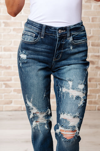 Danny Mid Rise Cuffed Destroyed Boyfriend Jeans - Fashion Are Us, LLC