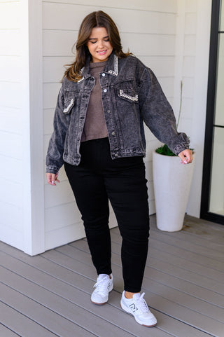 Denim And Pearls Denim Jacket - Fashion Are Us, LLC