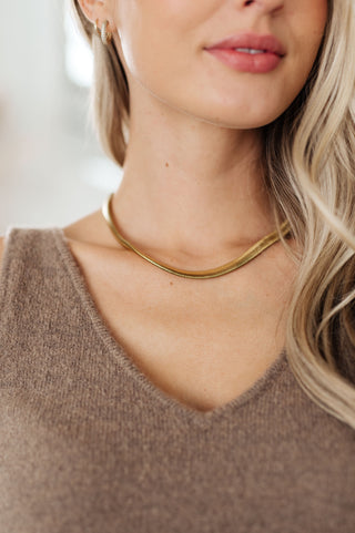 Enlighten Me Gold Plated Chain Necklace - Fashion Are Us 