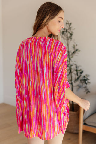 Essential Blouse in Magenta Kaleidoscope - Fashion Are Us 