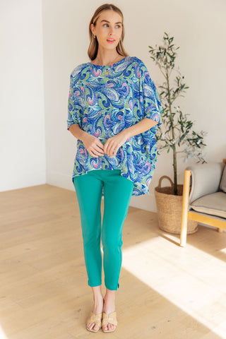 Essential Blouse in Painted Blue Mix - Fashion Are Us, LLC