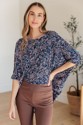 Essential Blouse in Navy Paisley - Fashion Are Us, LLC