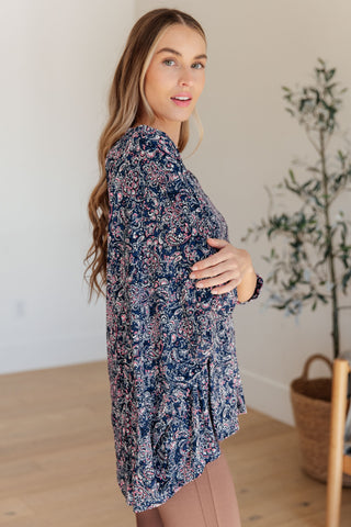 Essential Blouse in Navy Paisley - Fashion Are Us, LLC