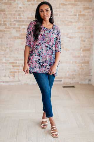 Essentially You Top in Pink Paisley - Fashion Are Us, LLC