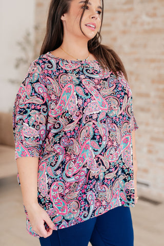 Essentially You Top in Pink Paisley - Fashion Are Us, LLC