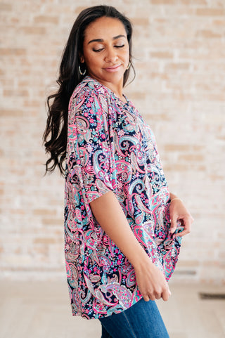 Essentially You Top in Pink Paisley - Fashion Are Us, LLC