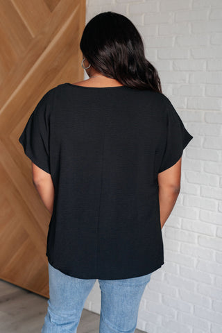 Frequently Asked Questions V-Neck Top in Black Ave Shops