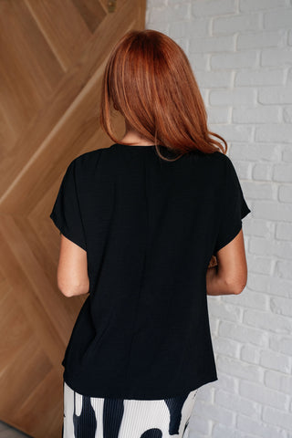 Frequently Asked Questions V-Neck Top in Black Ave Shops