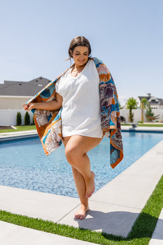 Luxury Beach Towel in Block Floral - Fashion Are Us 