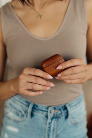 Genuine Leather Airpod Pro Protective Case in Brown - Fashion Are Us 