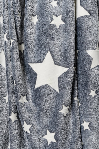 Glow in the Dark Blanket in Gray Star - Fashion Are Us, LLC