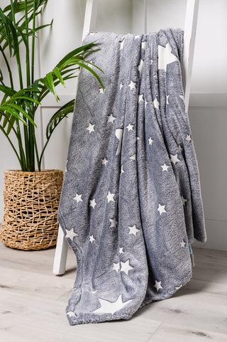 Glow in the Dark Blanket in Gray Star - Fashion Are Us, LLC