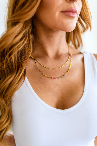 Golden Kaleidoscope Layered Necklace - Fashion Are Us, LLC