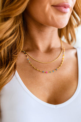 Golden Kaleidoscope Layered Necklace - Fashion Are Us, LLC