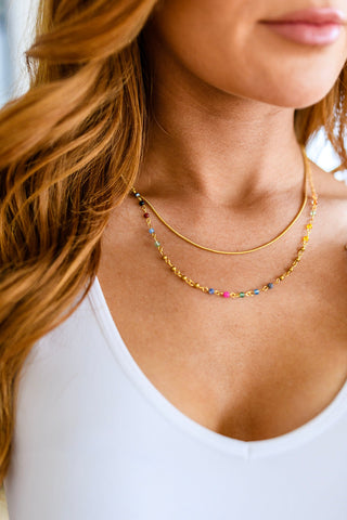 Golden Kaleidoscope Layered Necklace - Fashion Are Us, LLC