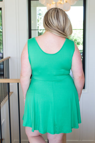 Gorgeous in Green Sleeveless Skort Dress - Fashion Are Us, LLC