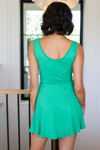 Gorgeous in Green Sleeveless Skort Dress - Fashion Are Us, LLC