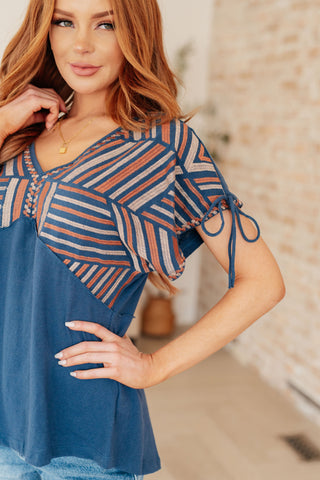 Greece Lightning V-Neck Blouse - Fashion Are Us 