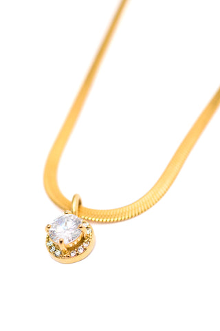 Here to Shine Gold Plated Necklace in White - Fashion Are Us 