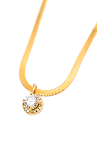 Here to Shine Gold Plated Necklace in White - Fashion Are Us 