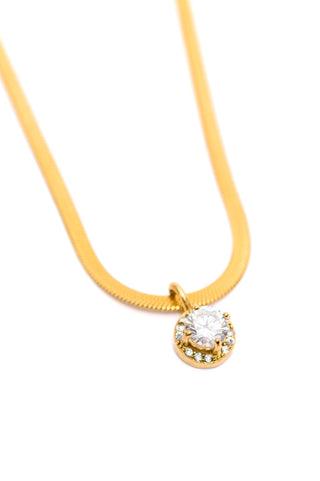 Here to Shine Gold Plated Necklace in White - Fashion Are Us 