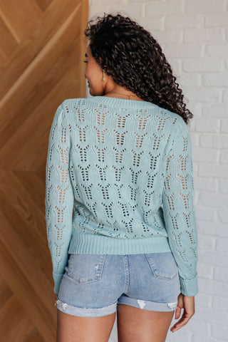 Hole In One Sheer Pointelle Knit Sweater Ave Shops