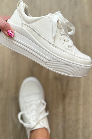 Take You Anywhere Sneakers in White - Fashion Are Us 