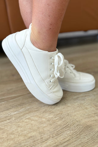 Take You Anywhere Sneakers in White - Fashion Are Us 