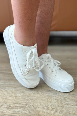 Take You Anywhere Sneakers in White - Fashion Are Us 