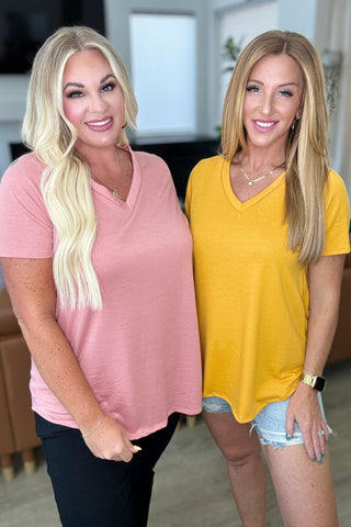 Heart and Soul V-Neck Top in Mustard - Fashion Are Us 