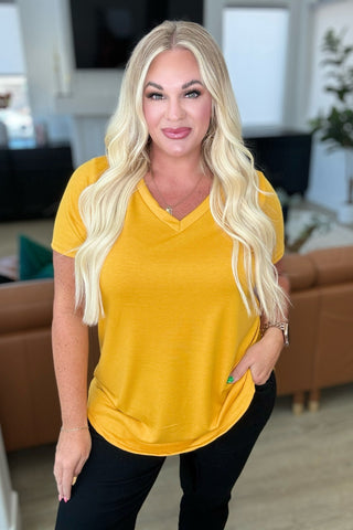 Heart and Soul V-Neck Top in Mustard - Fashion Are Us 