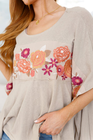 Isabel Embroidered Tunic in Mocha Ave Shops