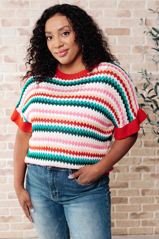 It's a Go Striped Knit Top - Fashion Are Us 