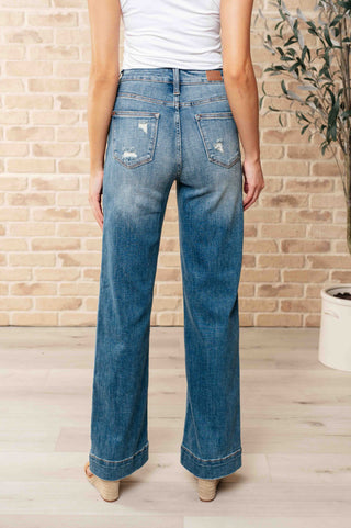 Katrina High Waist Distressed Denim Trousers - Fashion Are Us 