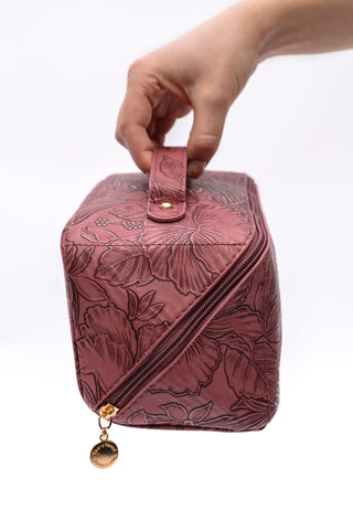 Life In Luxury Large Capacity Cosmetic Bag in Merlot - Fashion Are Us, LLC