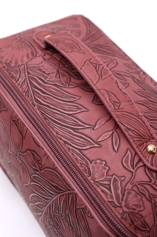 Life In Luxury Large Capacity Cosmetic Bag in Merlot - Fashion Are Us, LLC